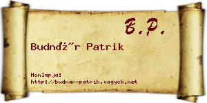 Budnár Patrik névjegykártya